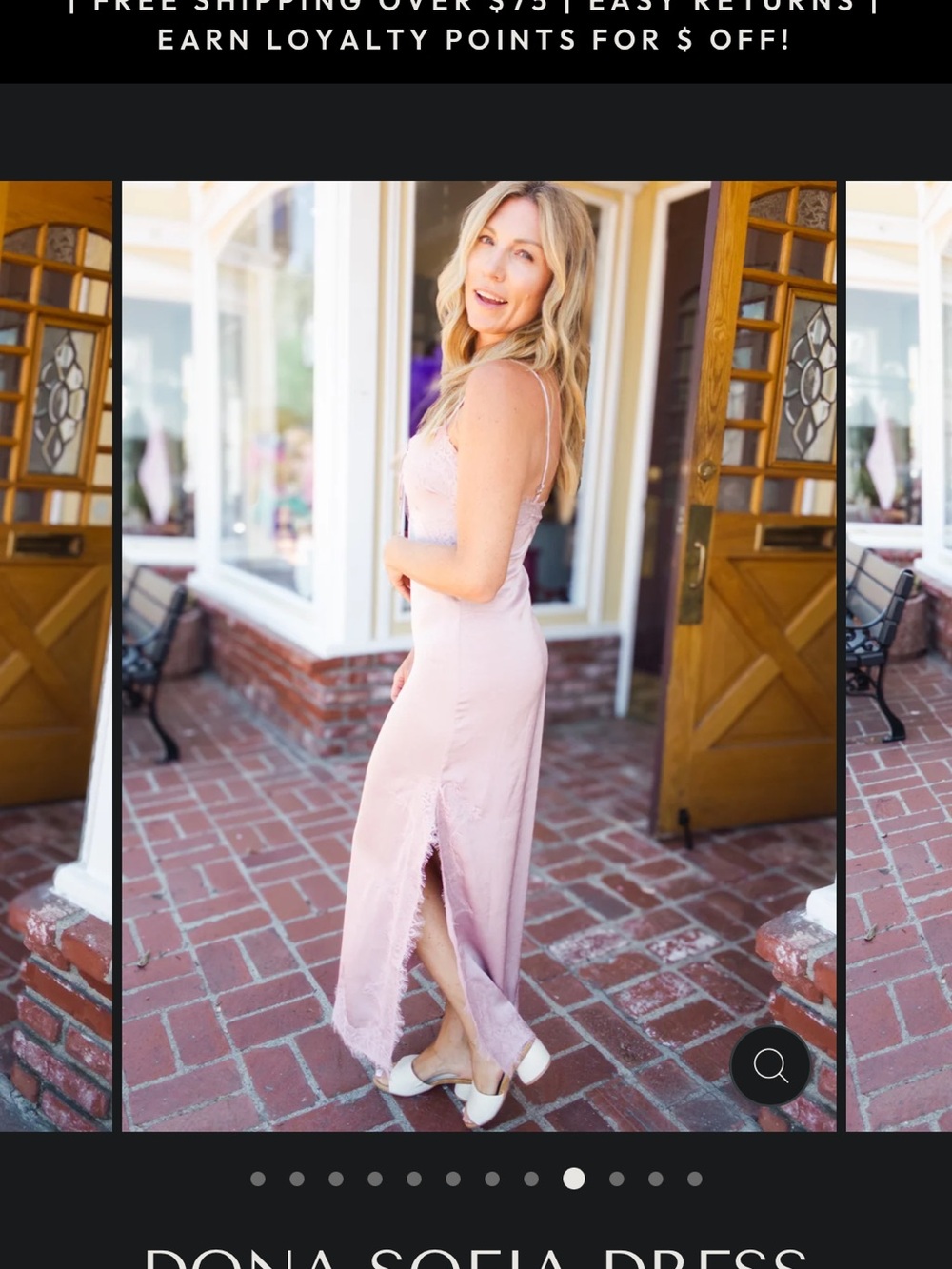 Mauve Satin Slip Dress with Lace Trim
